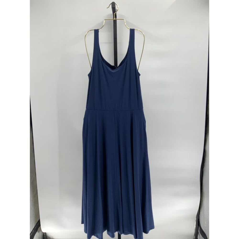 Quince Women Tencel Jersey Fit & Flare Dress Basic Sleeved Blue M - Picture 2 of 2